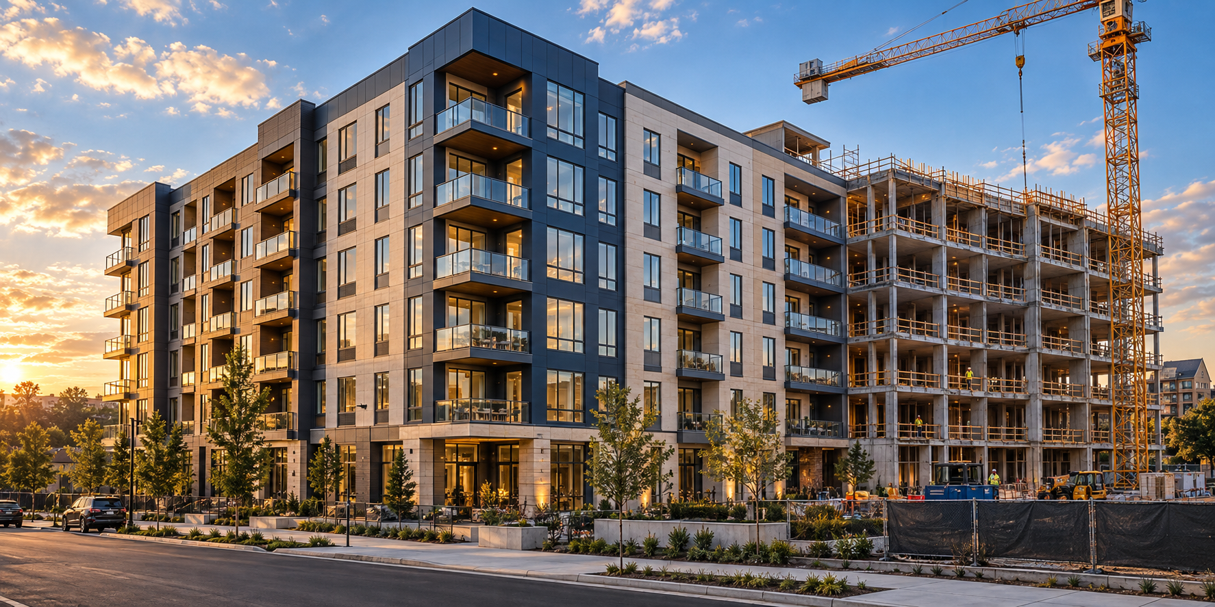 Multifamily residential development under construction